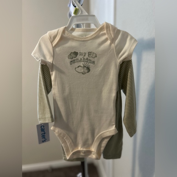 Carter's Green Striped Baby Bodysuit - Picture 2 of 2